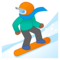 Snowboarder - Medium Black emoji on Google